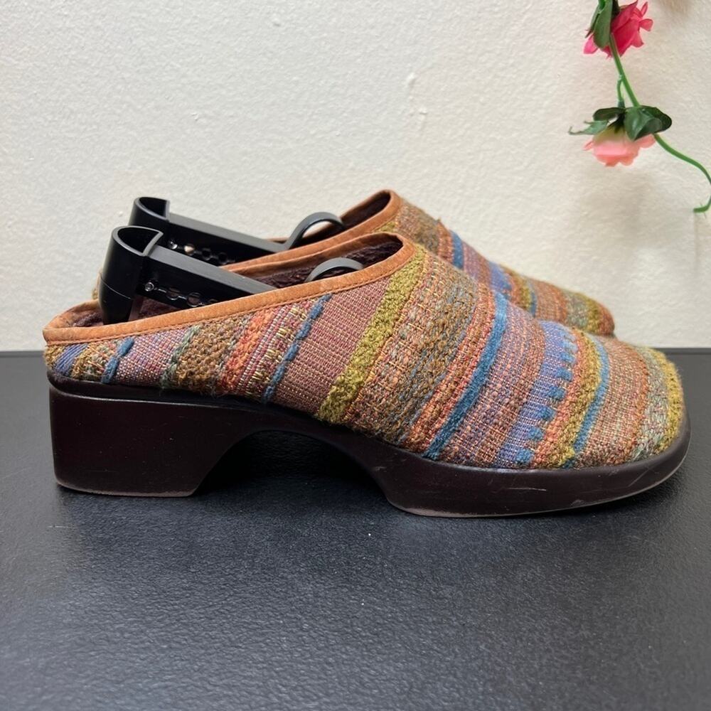 Art Effects Vintage Woven Boho Slip On Clogs Women’s 8 Brown Multicolor